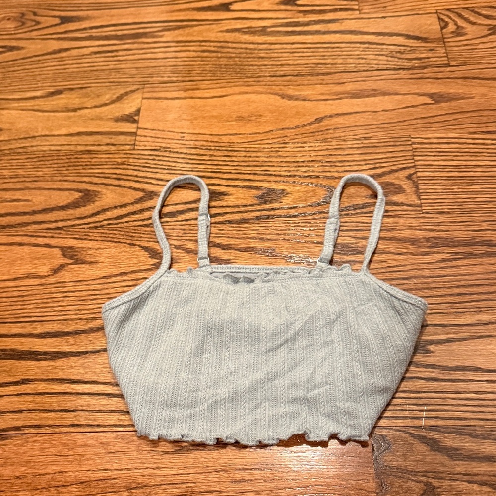 Gilly Hicks Light Gray Ribbed Tank Top